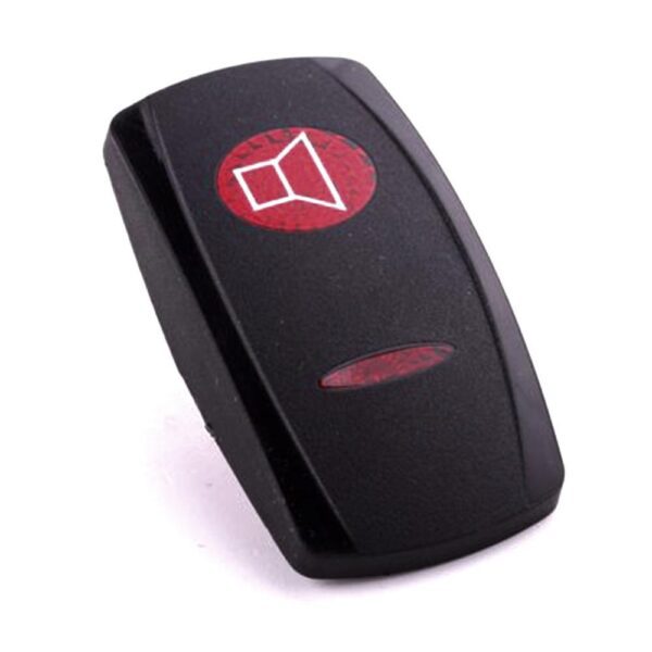 Wippe Contura V, schwarz, ovale und schmale Linse rot, Symbol "Lautsprecher"