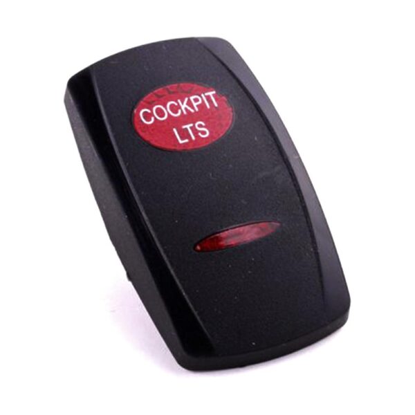 Wippe Contura V, schwarz, ovale und schmale Linse rot, Symbol "Cockpit Beleuchtung"