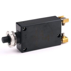 Thermal Circuit Breaker 28VDC/250VAC, 8A, for threadneck panel mounting, push to release/push to reset