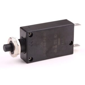 Thermal Circuit Breaker 28VDC/250VAC, 20A, for threadneck panel mounting, push to release/push to reset