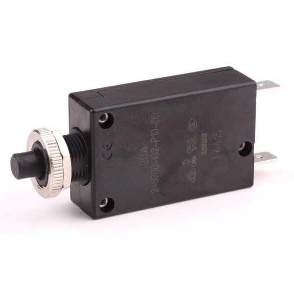 Thermischer Schutzschalter 28VDC/250VAC, 20A, mit Gewindehalsbefestigung, mit Handauslöser