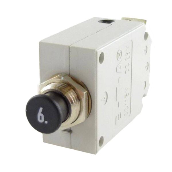 Thermischer Leistungsschutzschalter 28VDC/115VAC, 6 A, mit Gewindehalsbefestigung