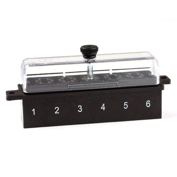 Sicherungsdose für UniVal, 6-polig, mit Deckel und Deckelschraube