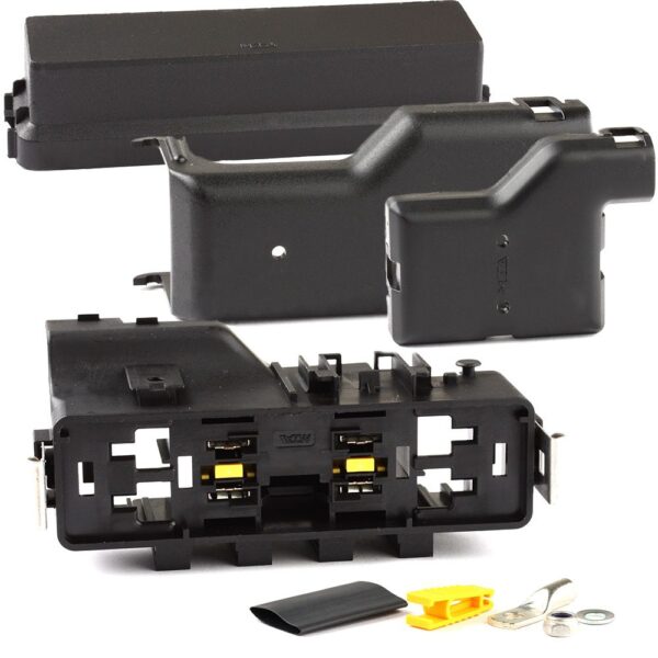 Sicherungshalter für MaxiVal, 4-polig, LINK BOX, Zentralsteckeranschluss, mit oberen und unteren Deckel und Zubehör