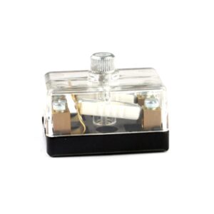 Sicherungsdose für Torpedosicherung 2-polig, Schraubkontakte, Deckel transparent