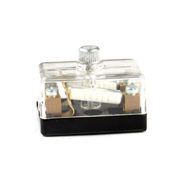 Sicherungsdose für Torpedosicherung 2-polig, Schraubkontakte, Deckel transparent