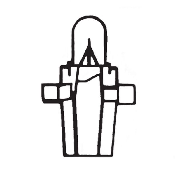 Kunststoffsockellampe 12V, 1,2W, B8,7d, grau