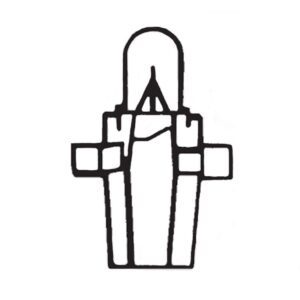 Kunststoffsockellampe 12V, 2W, B8,7d, grün