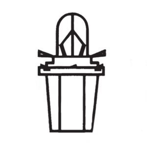 Kunststoffsockellampe 24V, 1,2W, BAX10d/B8,5d, grau