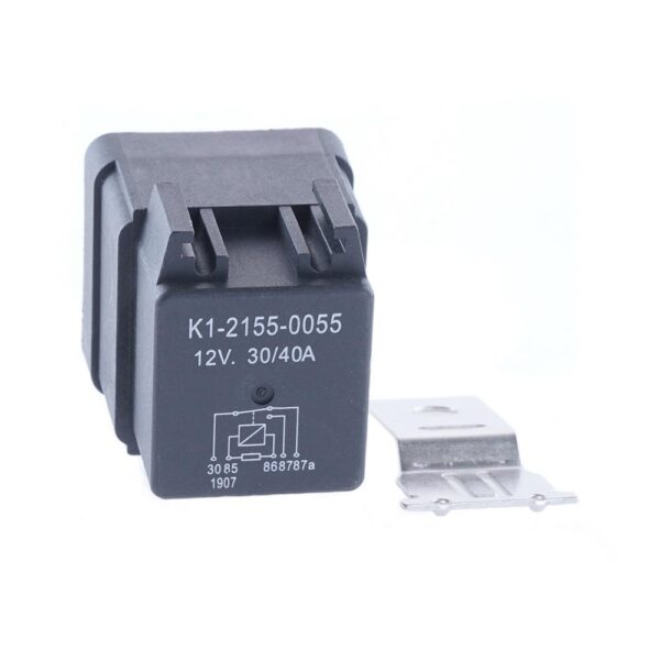 Mini-Relais 12V, 30/40A, Wechsler, mit Widerstand, mit Lasche, wasserdicht mit  Relaissockel