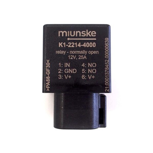 Relay 12V, 25A, normally open, with diode, IP68 with DEUTSCH connector