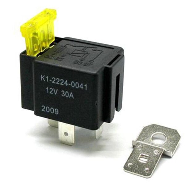 Mini Relay 12V, 30A, normally open, with automotive blade fuse 20A