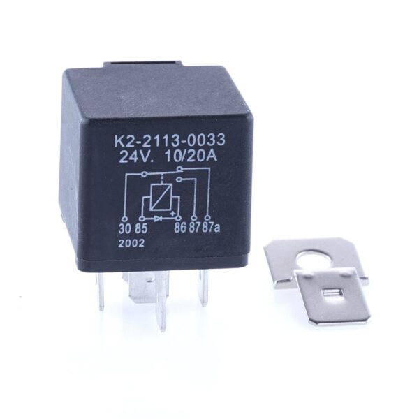 Mini-Relais 24V, 10/20A, Wechsler, mit Diode