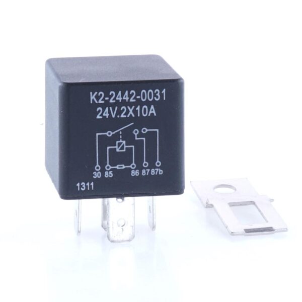 Doppelschließer-Relais 24V, 2x10A, mit Widerstand
