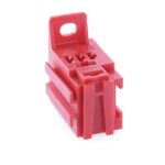 Micro Relay Socket with bracket and extension, 2×6.3mm+3×4.8mm, red (similar to RAL 3020)