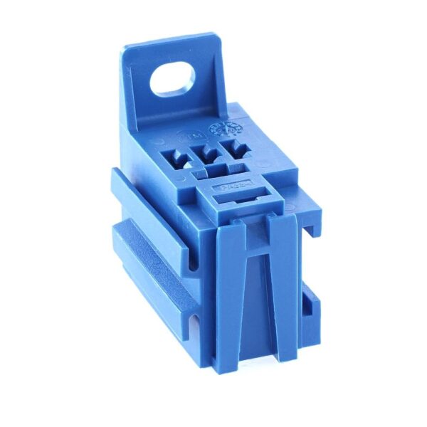 Micro Relay Socket with bracket and extension, 2x6.3mm+3x4.8mm, blue (similar to RAL 5015)