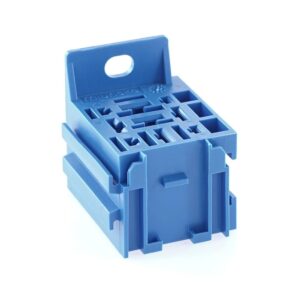 Mini Relay Socket with bracket and extension, 5x6.3mm+4x2.8mm, blue (similar to RAL 5015)