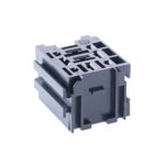 Mini Relay Socket with extension receptacle, lateral guide, 5×6.3mm + 4×2.8mm, black