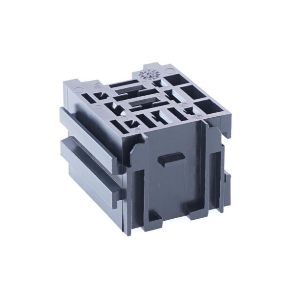Mini Relay Socket with extension receptacle, lateral guide, 5x6.3mm + 4x2.8mm, black