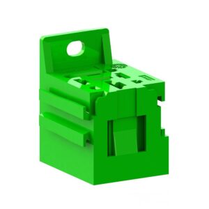 Power Relay Socket with bracket and extension, 2x9.5mm, 3x6.3mm+4x2.8mm, green (similar to RAL 6024)