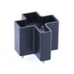 THT Mini Relay Socket, central plug, 5-pole, 5x 6.3mm, PCB mounting