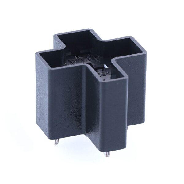THT Mini Relay Socket, central plug, 5-pole, 5x 6.3mm, PCB mounting