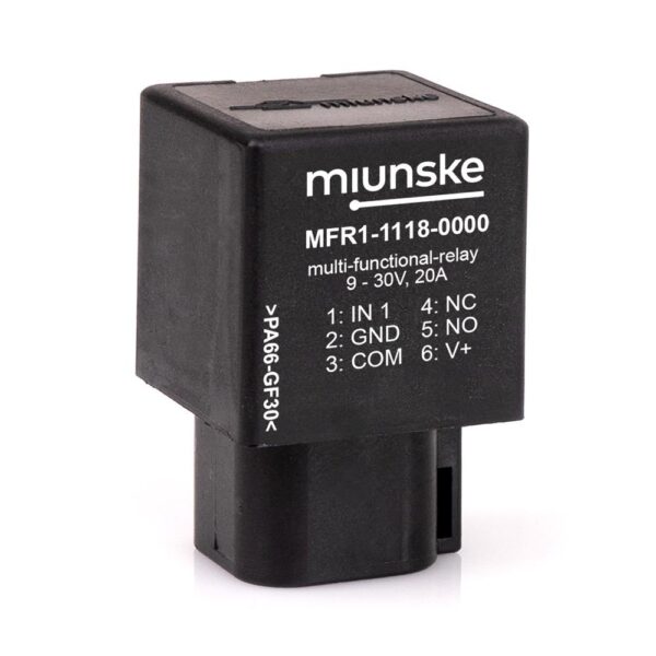 Multifunctional Relay, 20A, 9-30V, 1x Input, changeover contact (dry contact), DEUTSCH DT06-6S..., IP68, parameterizable by customer