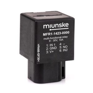 Multifunktionsrelais 10A 9-30V, 2x Eingang, Halbleiterrelais, High-Side, DEUTSCH-Stecker DT06-6S..., IP68, parametrierbar durch Kunde