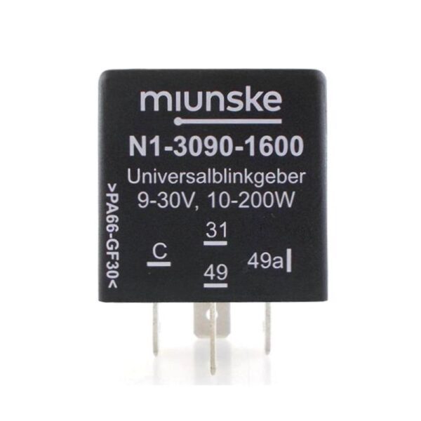 Universal Flasher 9V...30V, 10-200W, fully electronic, with control output