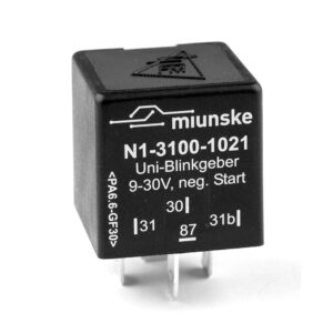Universalblinkgeber 9V...30V, 200W/24V, vollelektronisch, mit neg. Start-Stop-Eingang, 1kOhm pull up