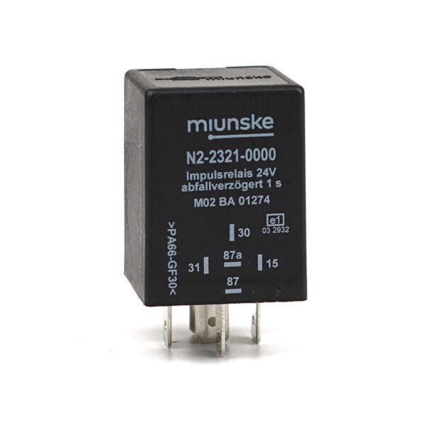 Switch-off Delayed Impulse Relay 24V, NC 10A/NO 15A, 1sec, dry contact, positive triggered