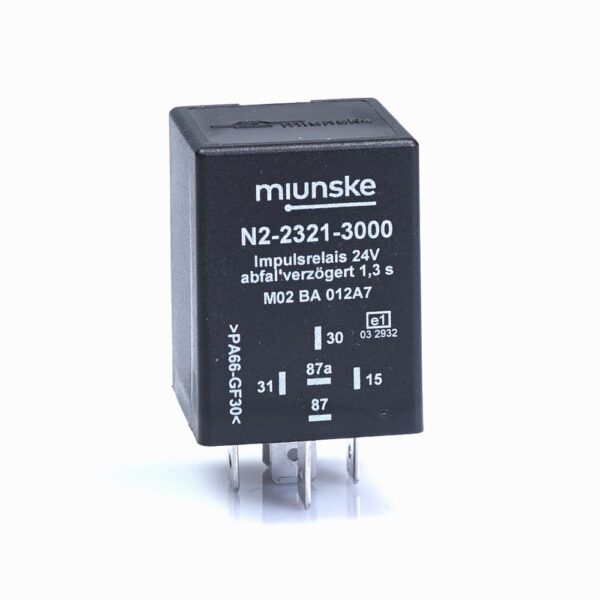 Switch-off Delayed Impulse Relay 24V, NC 10A/NO 15A, 1.3sec, dry contact, positive triggered