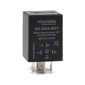 Wiper-Wash Interval Relay 24V, fully electronic power output, adjustable time interval 2...30s,  afterwiping duration 4s