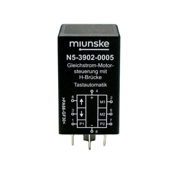 DC Engine Control with H-bridge, 9-30V, 10A, adjustable option for monitoring the cut-off current, latching switch