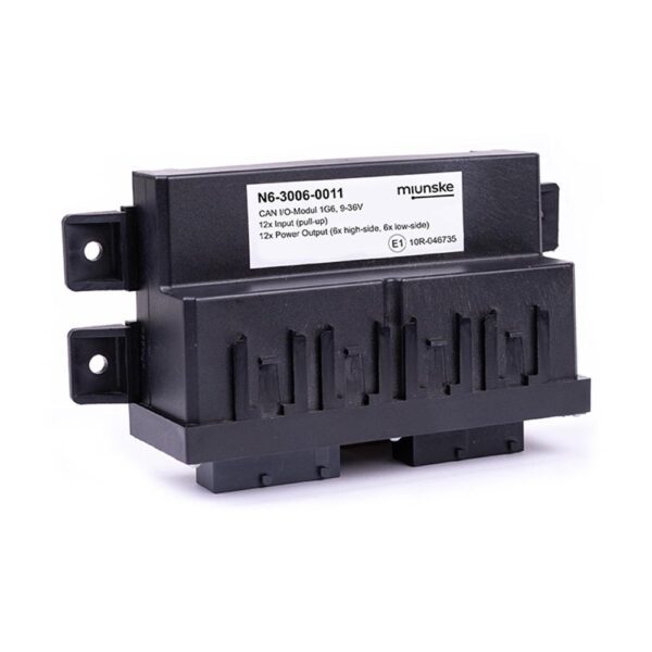 CAN I/O-Module 1G6, 9-36V, 12 x Input (pull-up), 12 x Power Output (6 x high-side, 6 x low-side), sealed