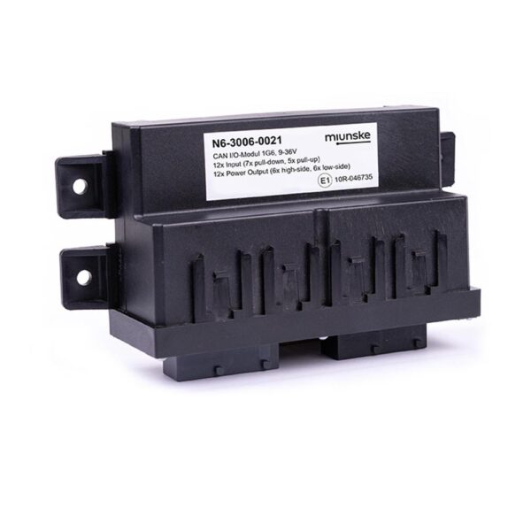 CAN I/O-Module 1G6, 9-36V, 12 x Input (7 x pull-down, 5 x pull-up), 12 x Power Output (6 x high-side, 6 x low-side), sealed