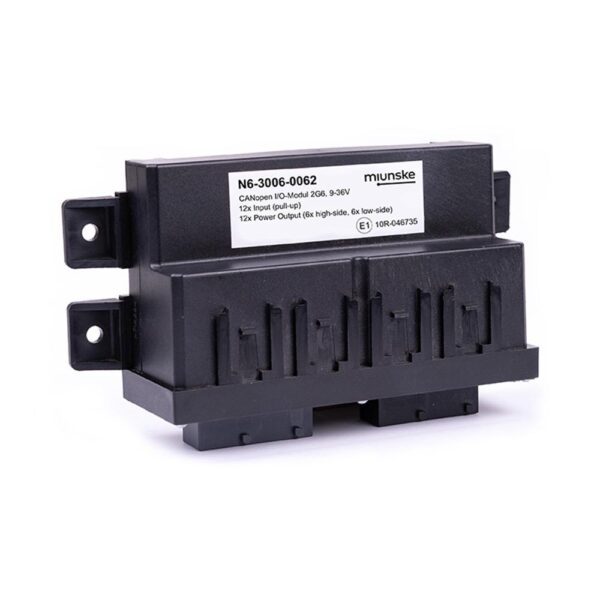 CANopen I/O-Module 2G6, 9-36V, 12 x Input (pull-up), 12 x Power Output (6 x high-side, 6 x low-side), plastic cover screwed