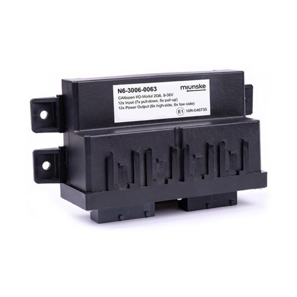 CANopen I/O-Module 2G6, 9-36V, 12 x Input (7 x pull-down, 5 x pull-up), 12 x Power Output (6 x high-side, 6 x low-side), plastic cover screwed