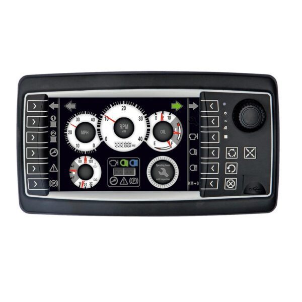 OPUS A6s Full, PClient, 7" TFT 800x480 Pixel Touch, 2x CAN ISO 11898, 3x Video In, 12x Softkey, 3x Hardkey, 1x Encoder, 4x a/d Input, 3x Output