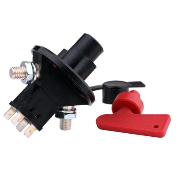 Battery Disconnect Switch, 100A/24V, (500A/5sec), flange round, shaft- Ø22mm, hole distance 38mm, IP66, with additional contacts