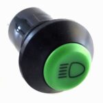 Druckschalter, 12V/20A, 24V/10A, Schaltknopf grün, Symbol „Licht“