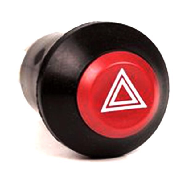 Drucktaster, 12V/20A, 24V/10A, Schaltknopf rot, Symbol "Warndreieck"