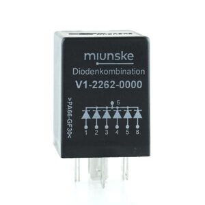 Diode Combination with 6 diodes, 3A, 1000V, 6 diodes with common cathode