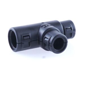 Hinged Conduit Joiner T-shape, NW 10-7.5-7.5, black