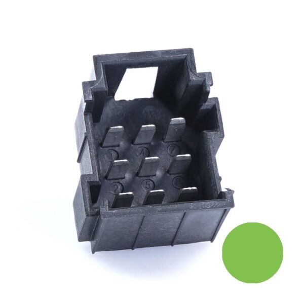 JPT-Messerleiste, 9-polig (3x3), PFT, Kodierung A, grün