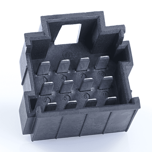 JPT-Messerleiste, 12-polig(3x4), PFT, Kodierung A, schwarz