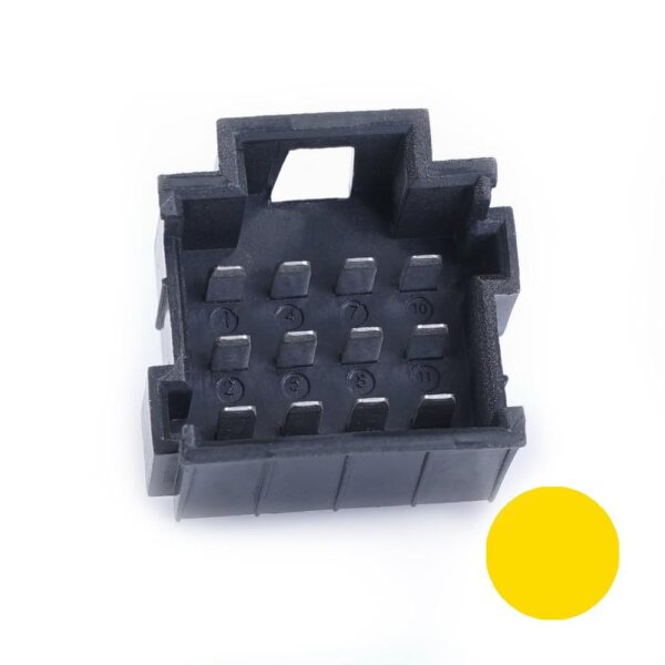 JPT-Messerleiste, 12-polig (3x4), PFT, Kodierung A, gelb