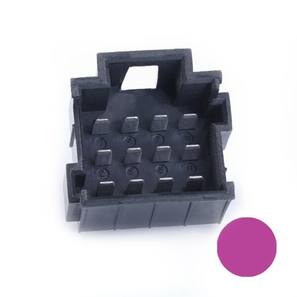 JPT-Male Connector, 12-pole (3x4), PFT, Coding A, violet