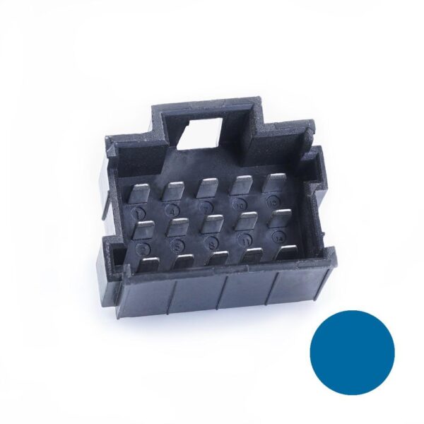 JPT-Male Connector, 15-pole (3x5), PFT, Coding A, blue