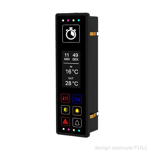control panel pilot® 9.7 D, 7 push button/indicator panel, incl. XL-button, OLED Display 2.42'', DOT 128x64